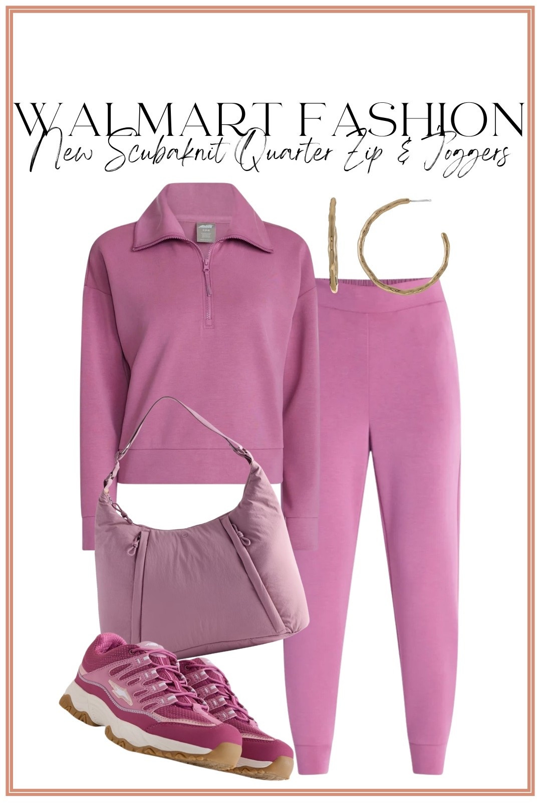 Comfy, cute & SO good! 💕 This new Walmart fashion matching scuba knit set is the perfect throw-on-and-go outfit! The quarter zip pullover + matching joggers have that soft, elevated athleisure look that’s perfect for errands, travel days, school drop-off, or everyday casual style. ✨

And this PINK! 🎀💗 Pair it with coordinating sneakers, a cute shoulder bag + gold hoops for the easiest Walmart outfit idea. I love a matching set that looks put together while still feeling like pajamas! 🙌🏼

#walmartfashion #walmartfinds #walmartstyle #walmartnewarrivals #walmartoutfit #matchingSet #scubaknit #athleisurestyle #casualoutfit #comfyoutfit #affordablefashion #womensfashion #walmartfashionfinds

#LTKootd #LTKPetite