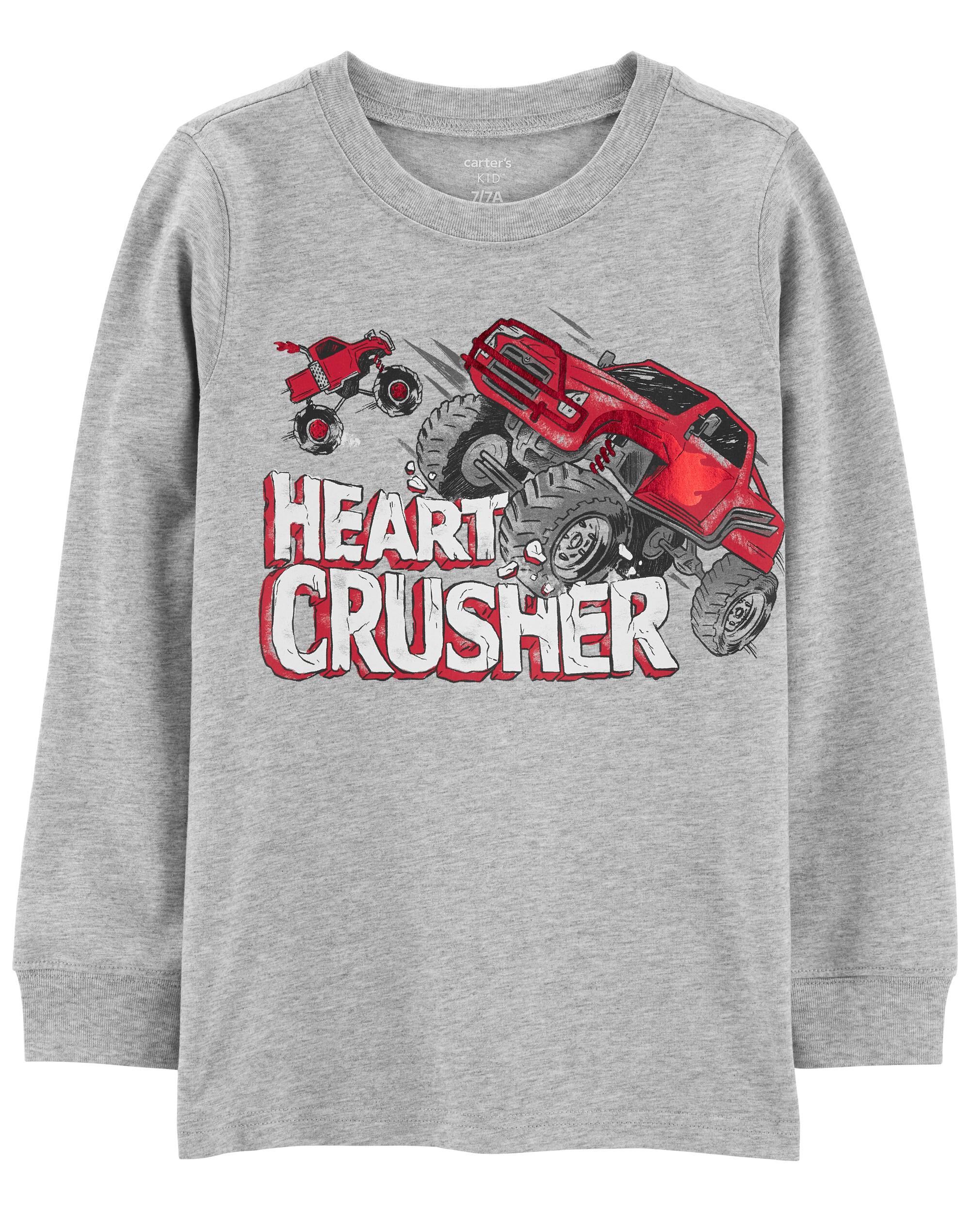 Grey Kid Valentine's Day Crusher Graphic Tee | carters.com | Carter's