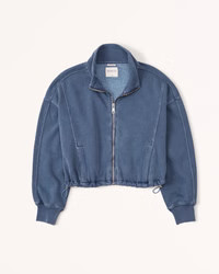 Women's Essential Mini Sunday Mock Full-Zip | Women's Clearance | Abercrombie.com | Abercrombie & Fitch (US)
