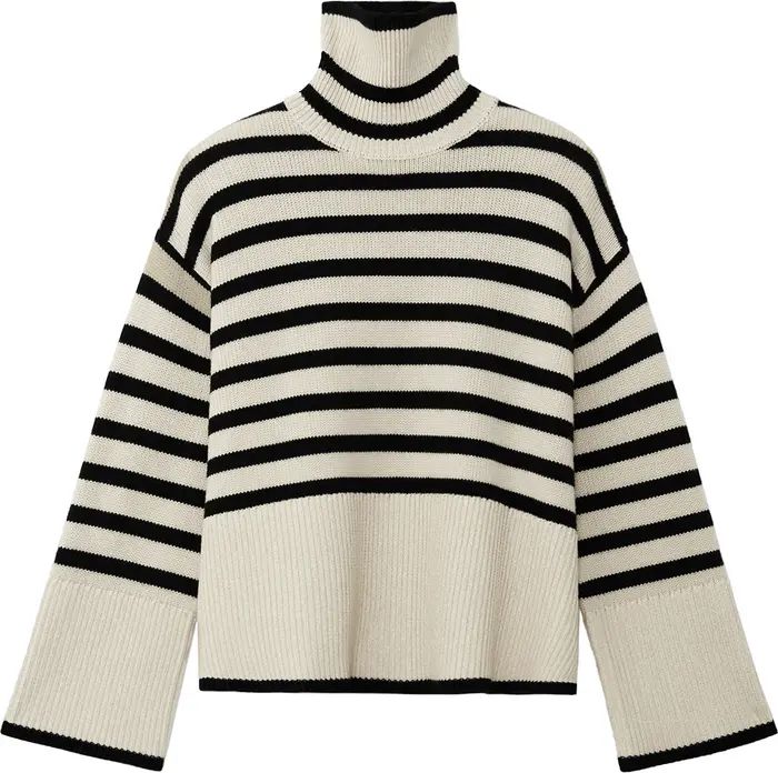 Totême Stripe Wool Blend Turtleneck Sweater | Nordstrom | Nordstrom