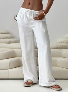 Parklea Linen Blend Pants White | Princess Polly US