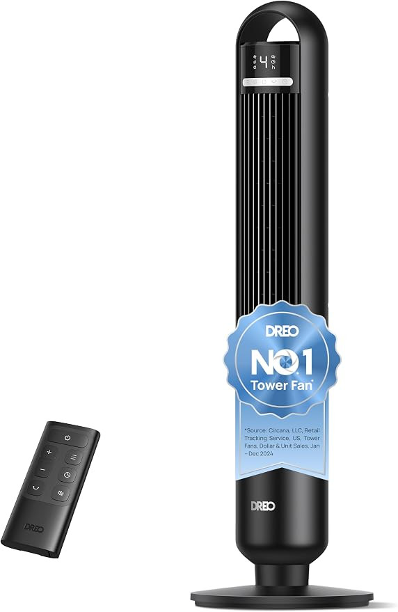 Dreo Tower Fan for Bedroom, 90° Oscillating Standing Fans for Room with 4 Speeds, 3 Modes, 28dB ... | Amazon (US)