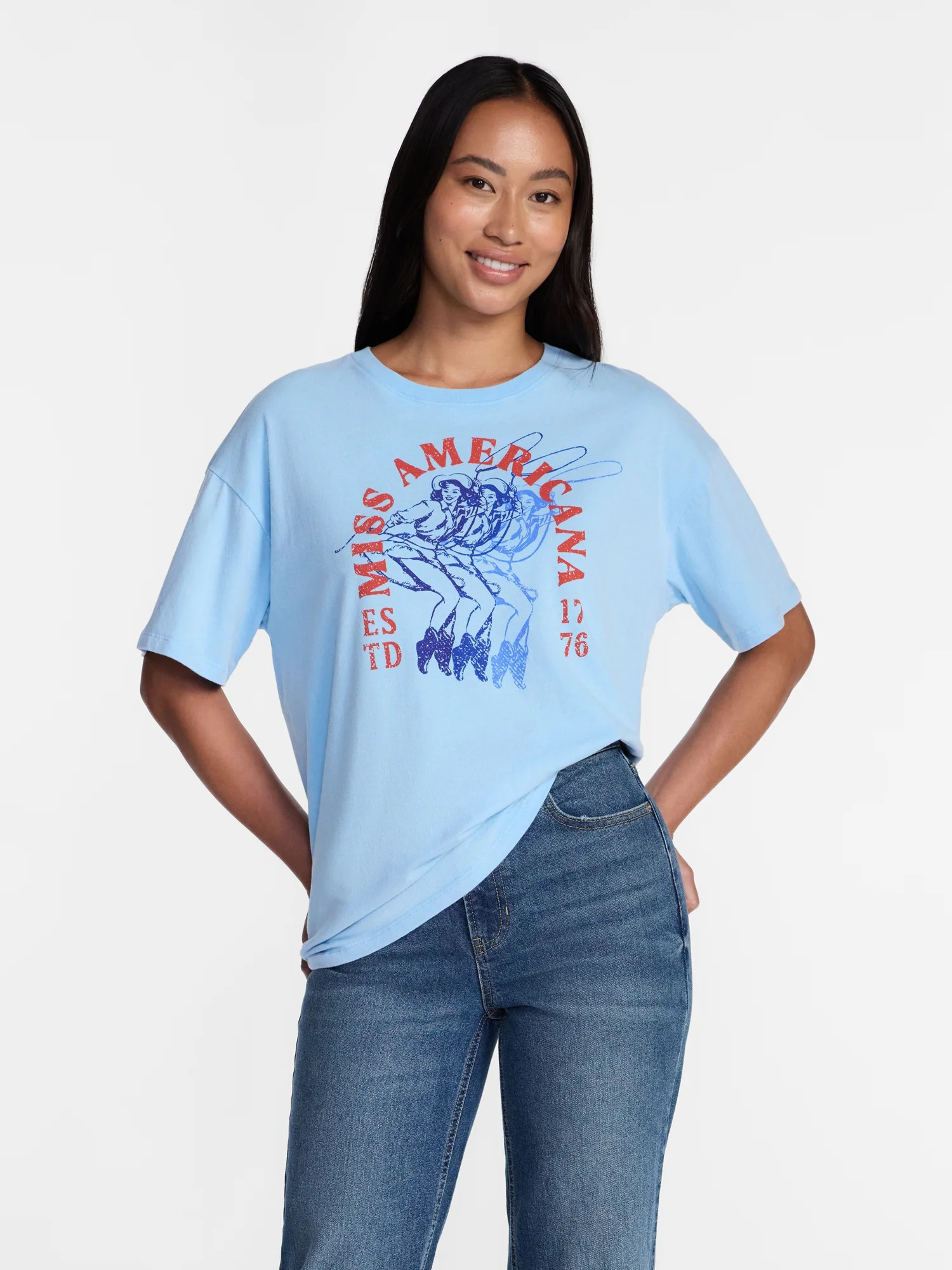 Miss Americana Women's Graphic Cotton Tee with Short Sleeves from Way to Celebrate, Sizes XXS-XXL... | Walmart (US)