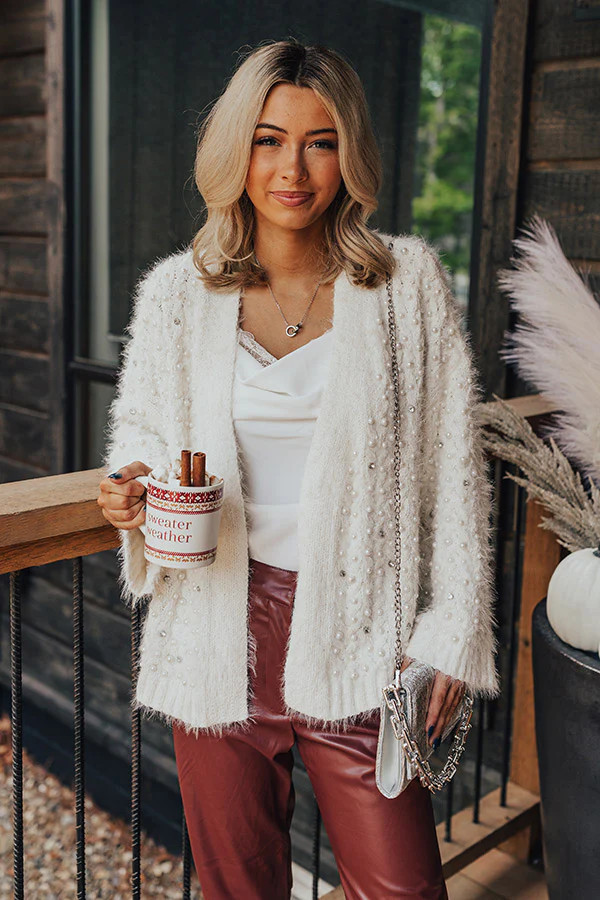 Fall Gratitude Embellished Cardigan In Ivory | Impressions Online Boutique