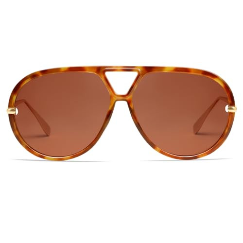 VANLINKER Oversized Trendy Polarized Aviator Sunglasses for Women Men Retro Round Sunglasses Vint... | Amazon (US)