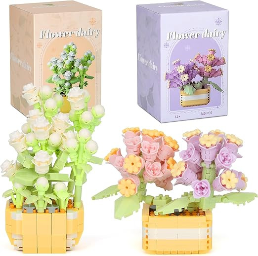 FINEASY 2 Pièces de Bouquets de Fleurs,Blocs de Construction Fleurs, Blocs de Construction de Bo... | Amazon (FR)