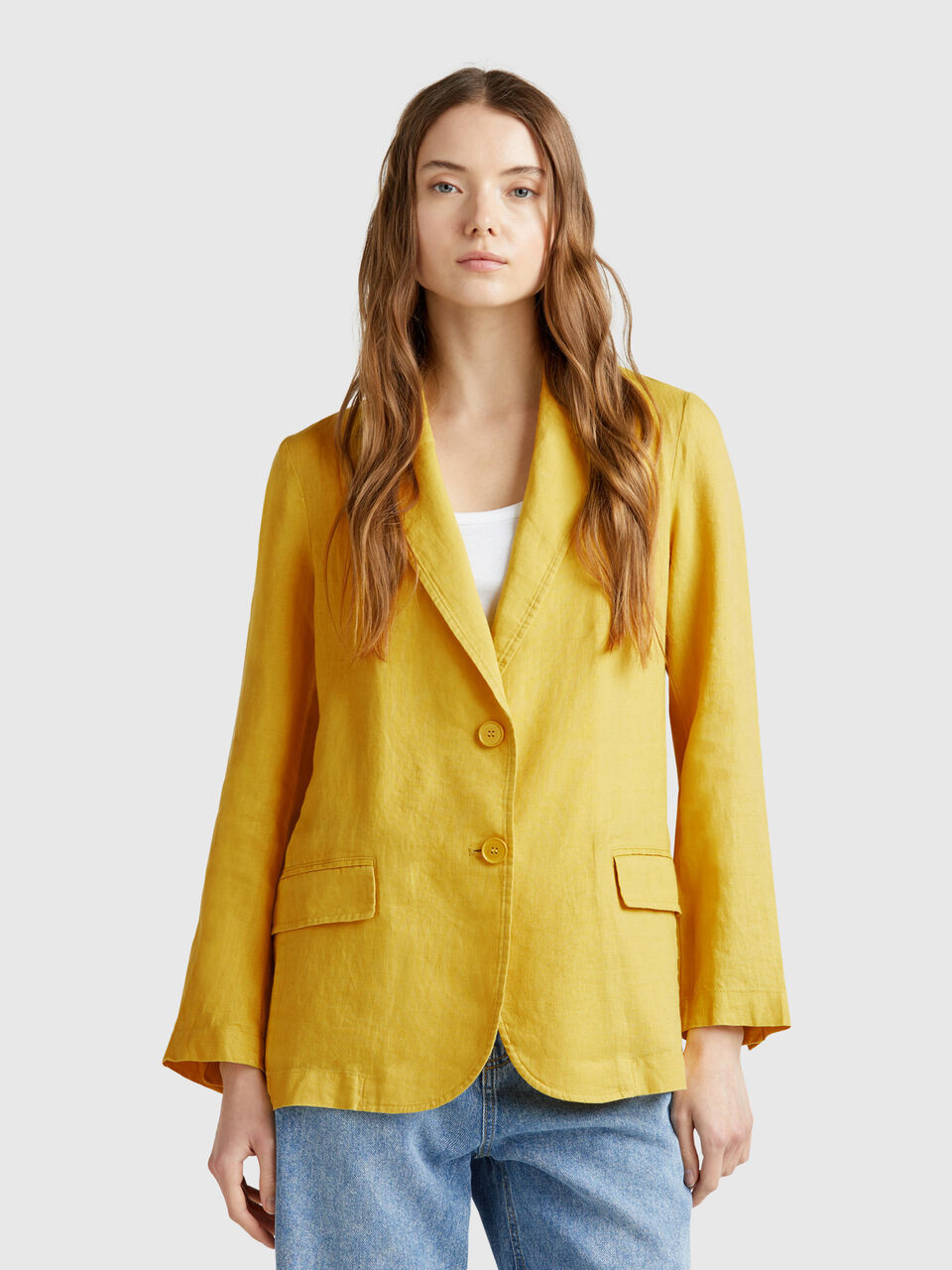 Blazer aus reinem Leinen - Beige | Benetton | Benetton (EU)