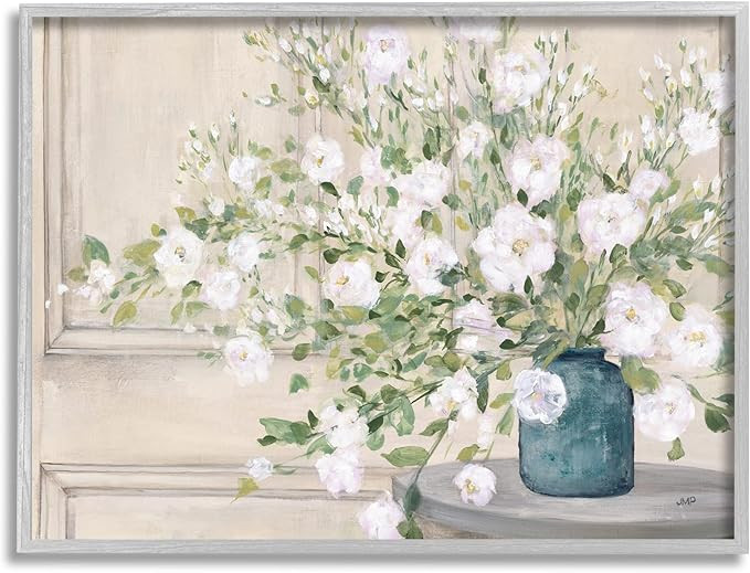 Stupell Industries Geranium Tabletop Country Still Life Painting Blooming Flowers, Designed by Ju... | Amazon (US)