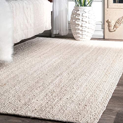 nuLOOM Rigo Hand Woven Farmhouse Jute Area Rug, 8' x 10', Off-white | Amazon (US)