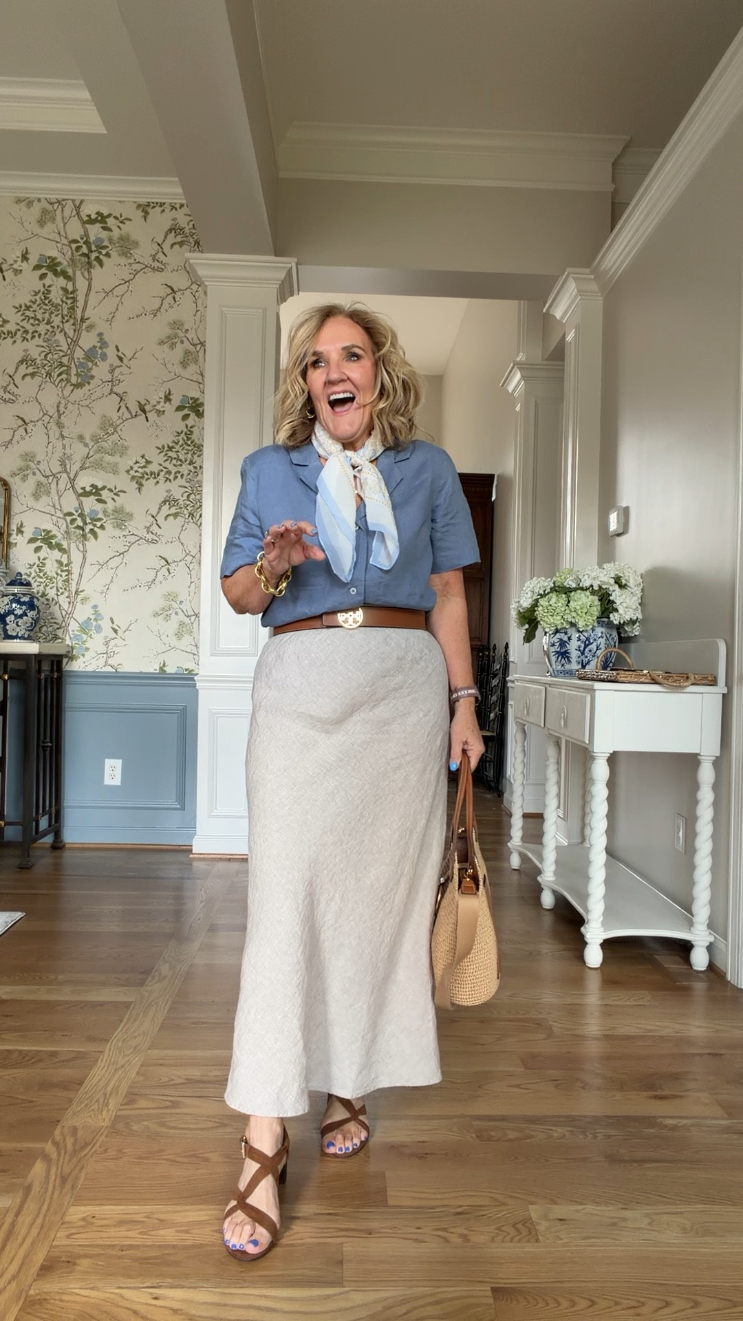 Quince linen slip skirt. I’m wearing a medium but I’m going to order a small. I would size down. 
White poplin blouse size small
Quince tops & sweaters size medium 
Navy blazer size 10 petite 
trends trends trends 

#LTKspring #LTKspringtrends #LTKOver40