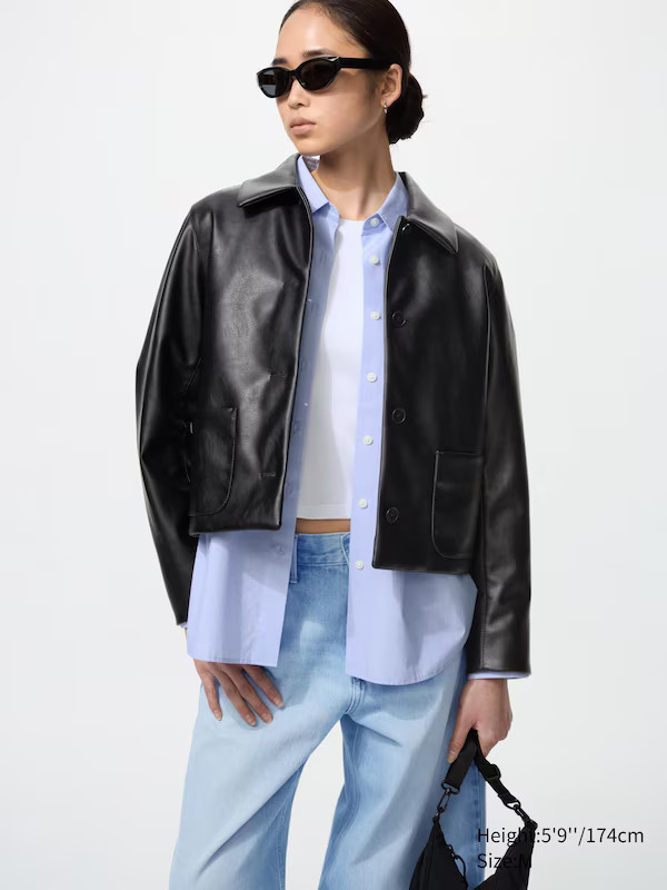 Veste courte en toile enduite | Uniqlo FR