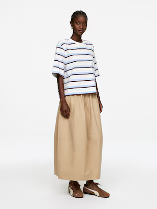 ALBA Boxy T-Shirt – White/Blue/Dark Red – Women – ARKET GB | Arket UK