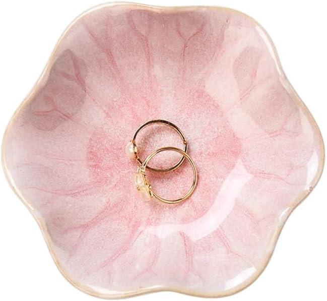 Lotus Leaf Shape Decorative Ring Tray, Small Key Bowl, Ceramic Trinket Tray Jewelry Dish Organizi... | Amazon (US)