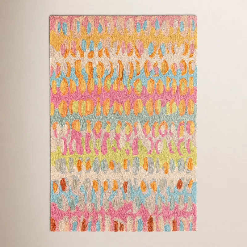 Paint Chip Confetti Hand Micro Hooked Wool Rug | Wayfair North America
