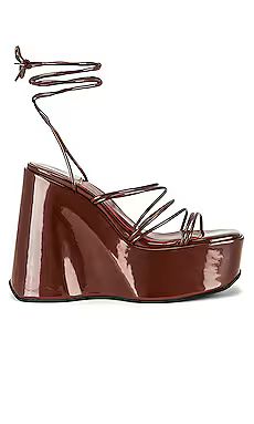 Jeffrey Campbell Levels Wedge Sandal in Brown Patent from Revolve.com | Revolve Clothing (Global)