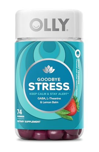 OLLY Goodbye Stress Gummy, GABA, L-Theanine, Lemon Balm, Stress Relief Supplement, Berry - 74 Count | Amazon (US)