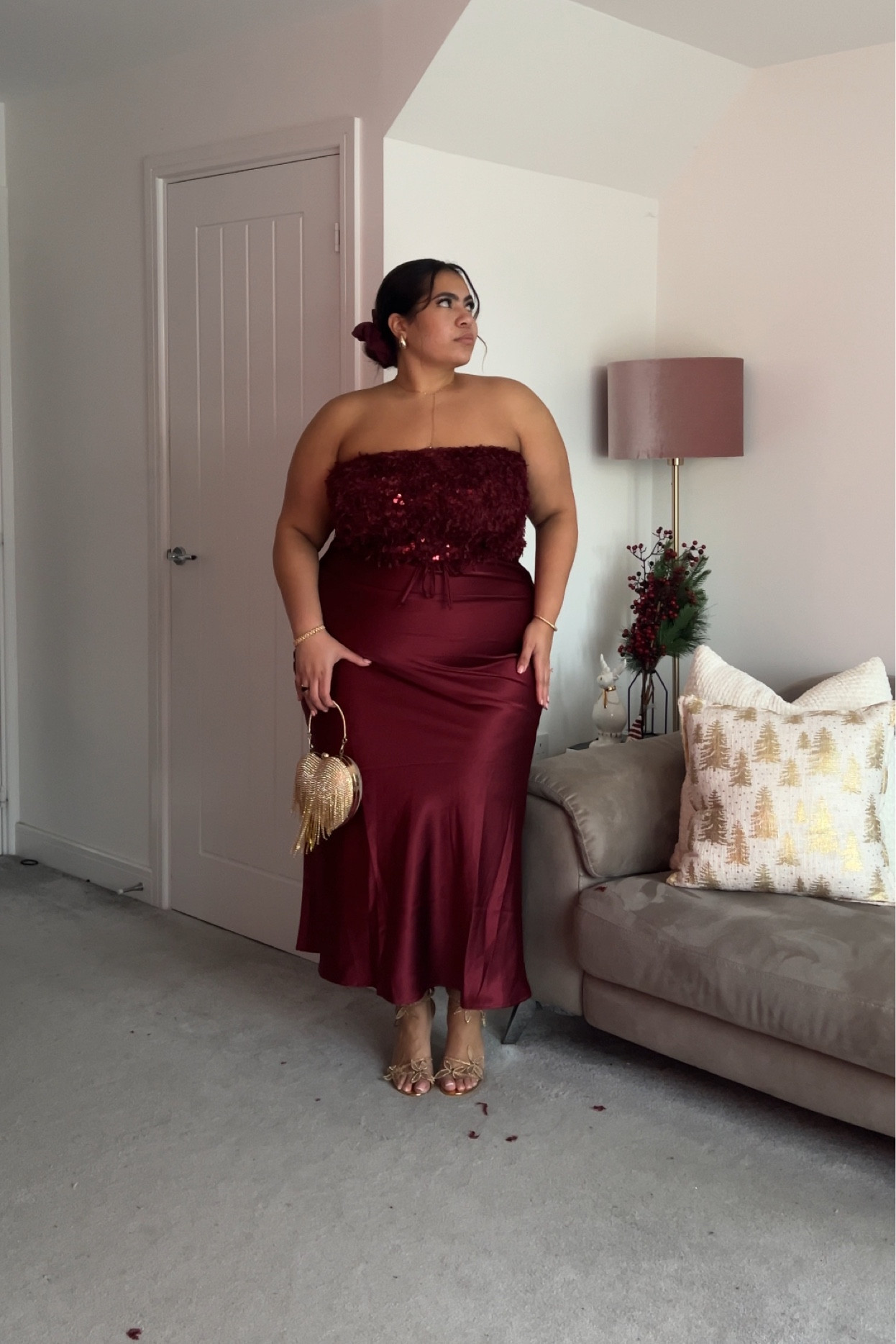 Christmas party outfits✨this top is actually a skirt that I tucked up! the burgundy skirt is oos but they have the black!

#LTKVideo #LTKplussize #LTKstyletip