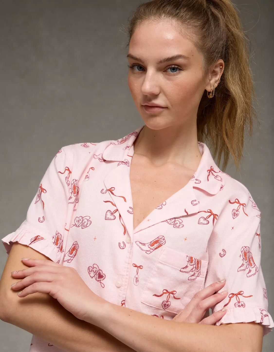 AE Ruffled Flannel PJ Set | American Eagle Outfitters (US & CA)