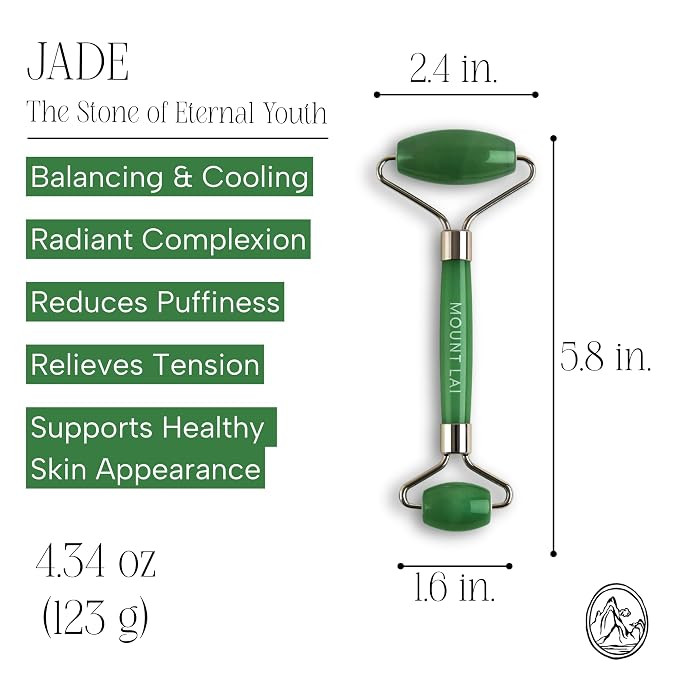 Mount Lai De-Puffing Jade Facial Roller – The Stone of Eternal Youth, Authentic Jade Face Rolle... | Amazon (US)