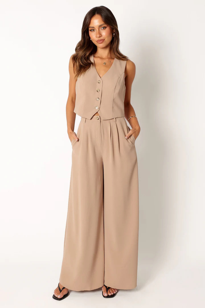 Camille Two Piece Set - Beige | Petal & Pup (US)