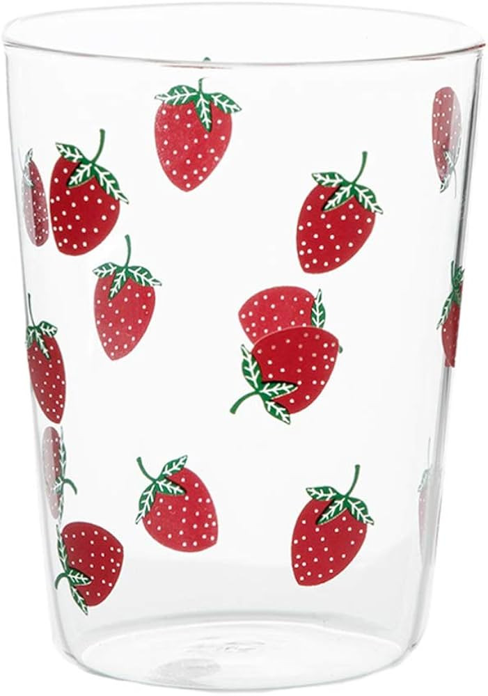 Hemoton Cute Strawberry Glass Cup,Milk Tea Drinking Cup,Berry Pattern Glasses for Home Office,Tra... | Amazon (US)