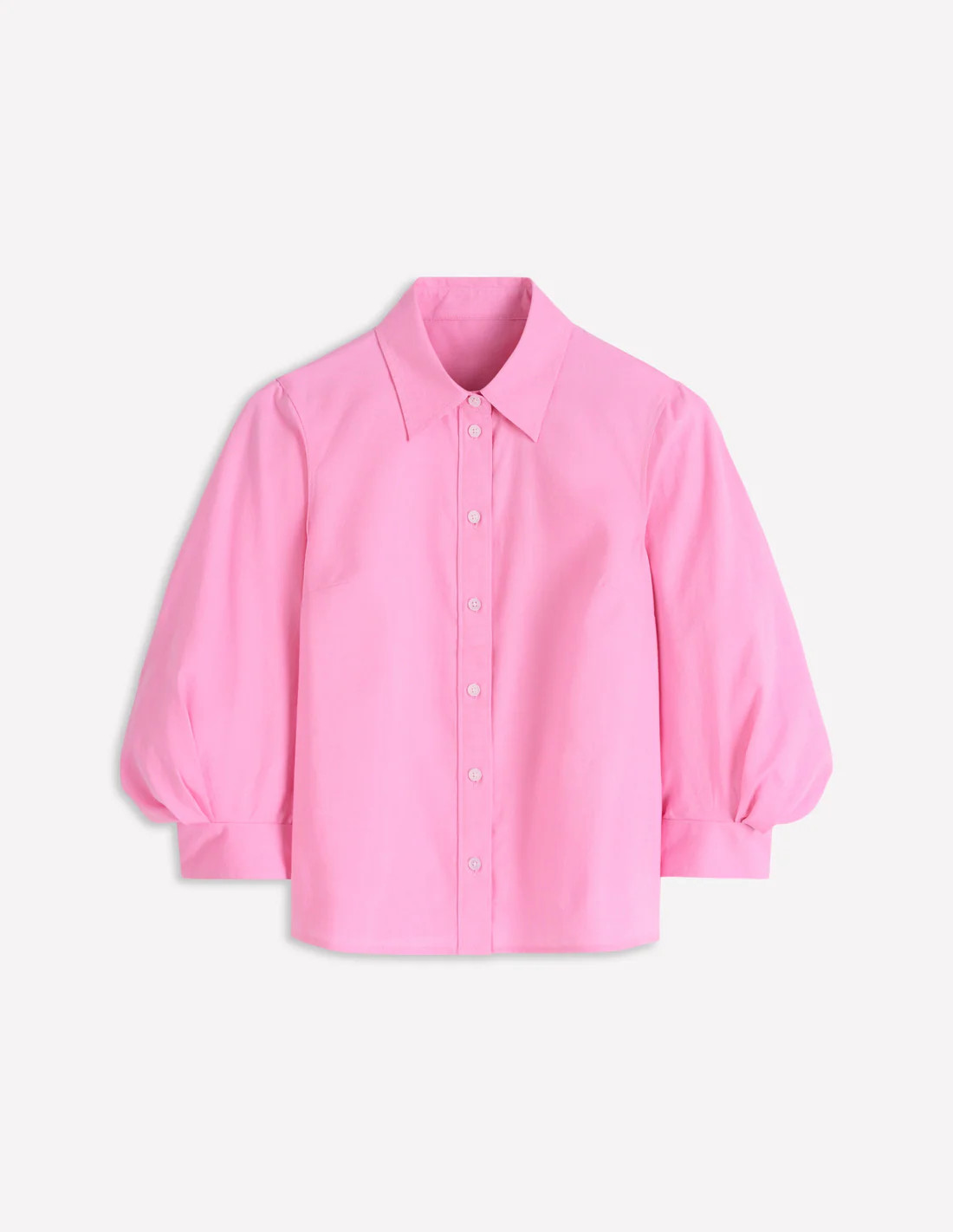 Puff Sleeve Oxford Shirt-Pink | Boden UK
