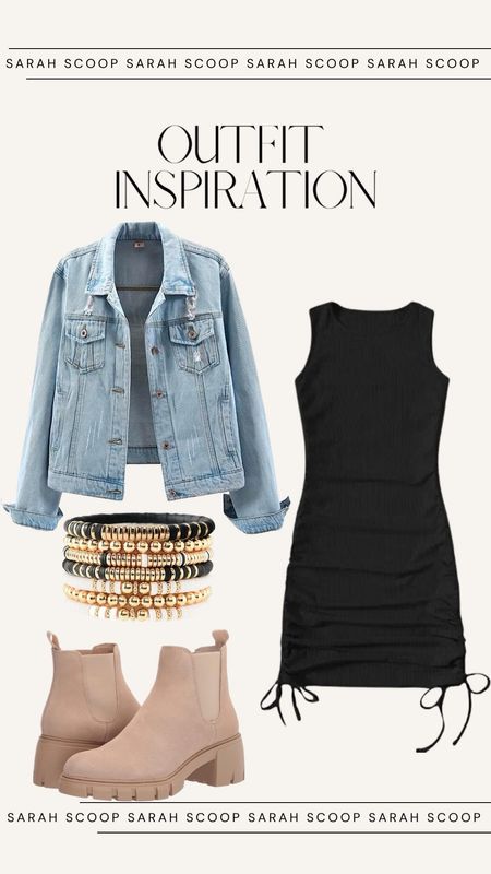 This fit is perfect for a girls night out or dinner and drinks! Jean jacket is perfect to throw over the black dress paired with the booties!

#LTKFind #LTKstyletip #LTKfit