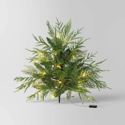 24" Pre-Lit Christmas Norfolk Cedar Artificial Greenery with Ground Stake - Wondershop™ | Target