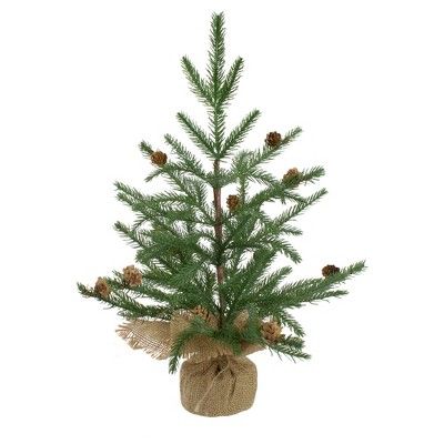 Northlight 2' Potted Pine Medium Artificial Christmas Tree in a Burlap Pot– Unlit | Target
