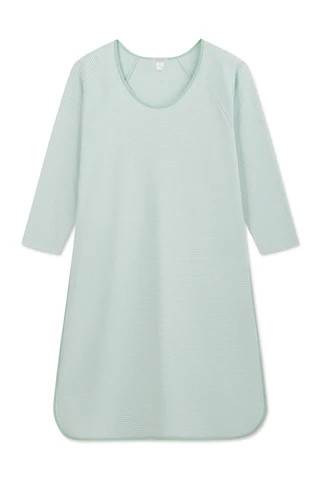 Pima Long Sleeve Nightgown in Parisian Green | Lake Pajamas