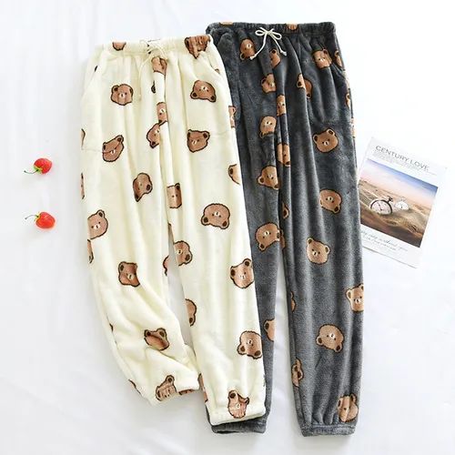 Dogini - Couple Matching Bear Print Flannel Lounge Pants (Various Designs) | YesStyle Global