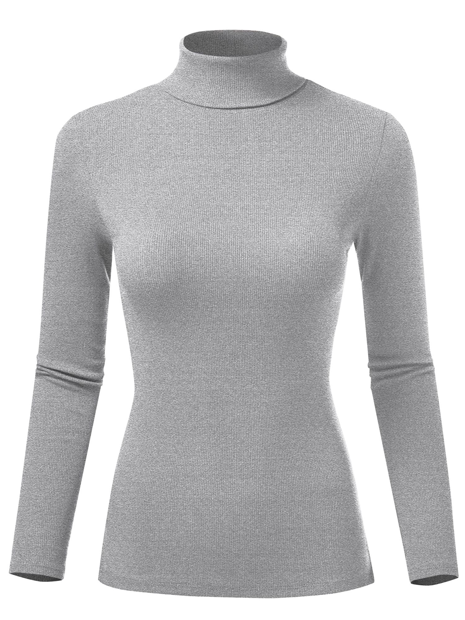 FashionMille Women's Ribbed Slim Fit Lightweight Long Sleeve Turtleneck Sweater | Walmart (US)