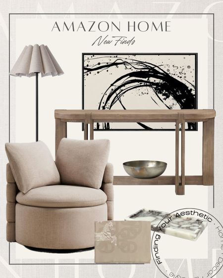New Amazon home finds that are neutral and modern 

Swivel chair // cozy swivel chair // modern accent chair // marble tray // Hermes inspired blanket // wood console table // metal bowl // floorlamp with scalloped shade // modern canvas wall art // neutral home // modern minimalist home // Amazon styled home // look for less home 

#LTKHome