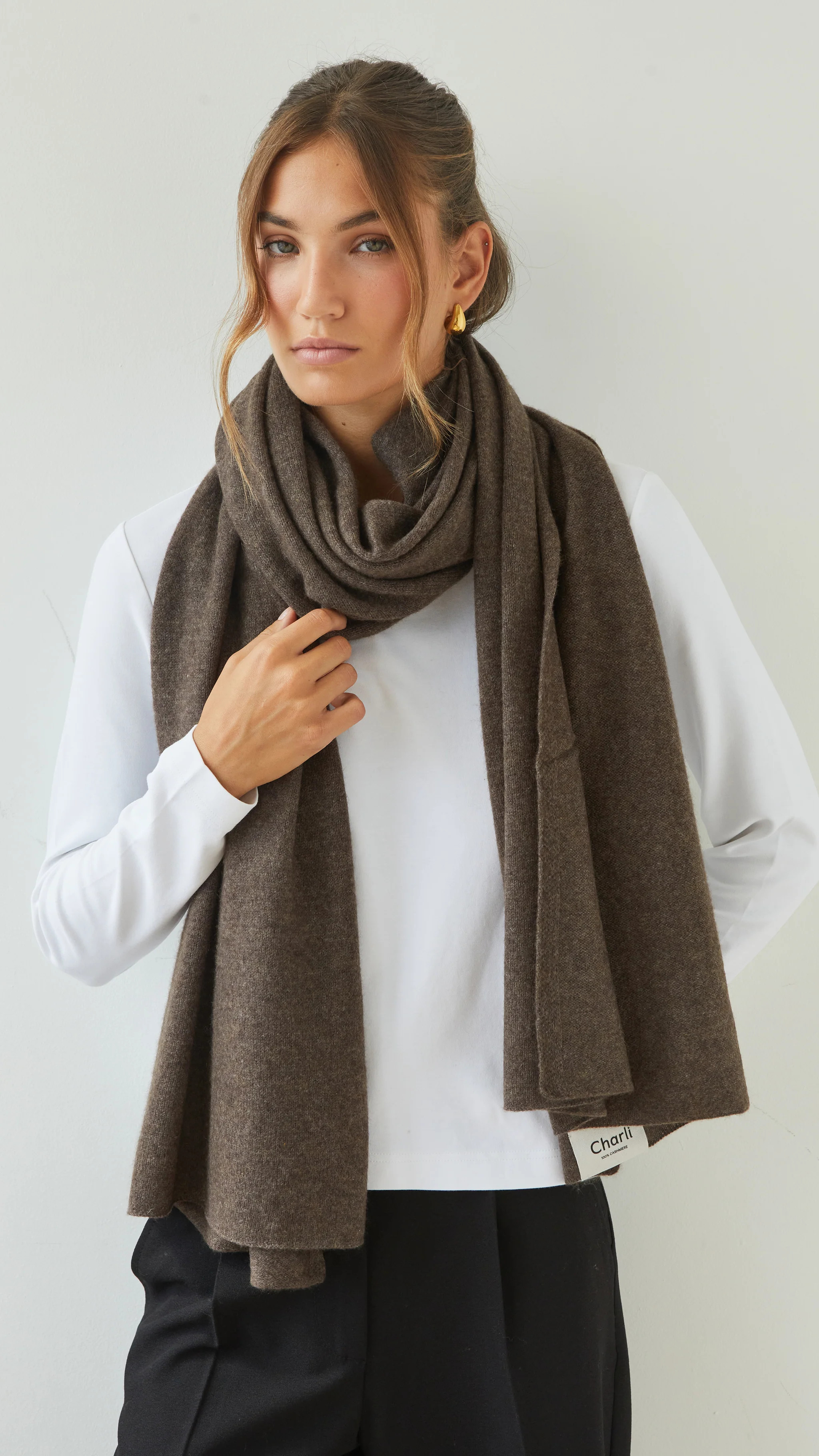 Cashmere Travel Wrap - Bark | Charli