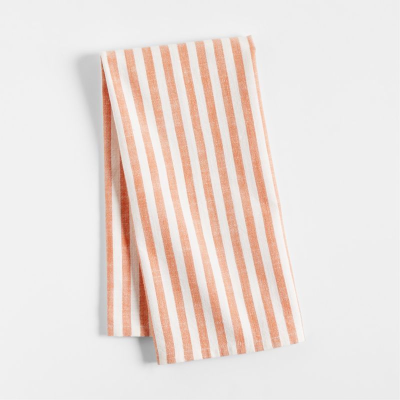 Fall Orange Stripe Organic Cotton Dish Towel + Reviews | Crate & Barrel | Crate & Barrel