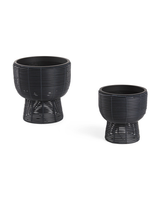 Set Of 2 Outdoor Pedestal Planters | TJ Maxx