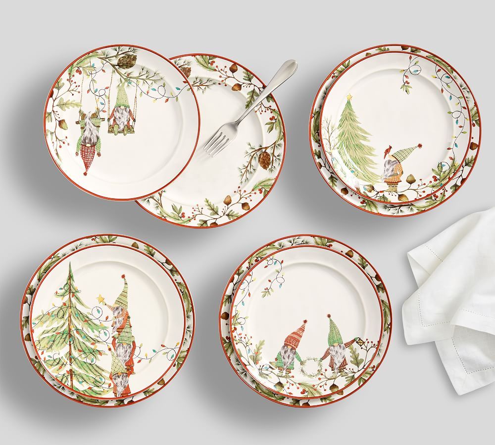 Forest Gnome Stoneware 8-Piece Dinnerware Set | Pottery Barn (US)