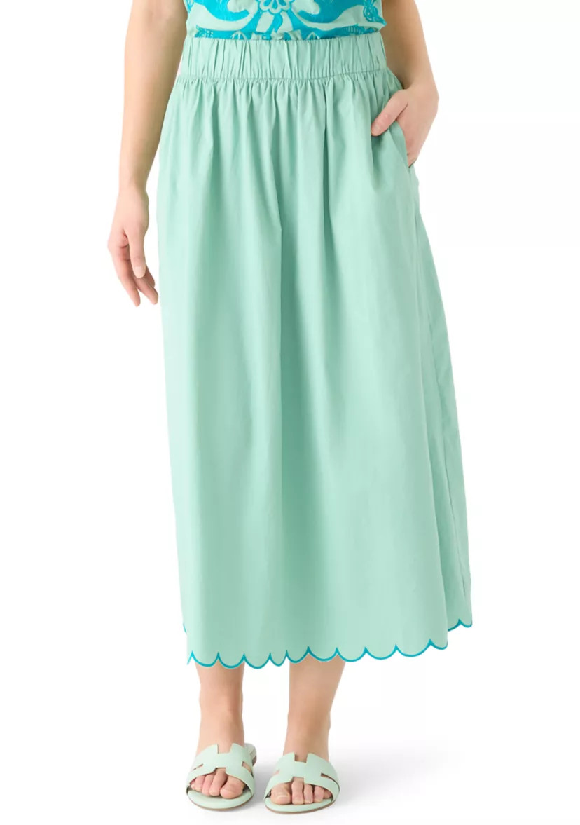 Petite Midi Embroidered Skirt | Belk