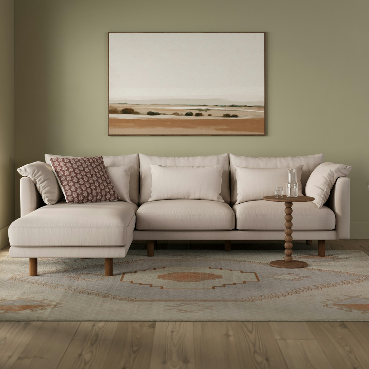 Leo 114.5" Slipcover Left Sectional - Shell Ivory | Article