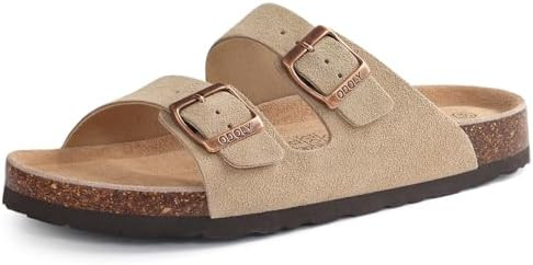 ODOLY Unisex Cork Footbed Slide Sandal, Arch Support Summer Outdoor Sandals with Adjustable Buckl... | Amazon (US)