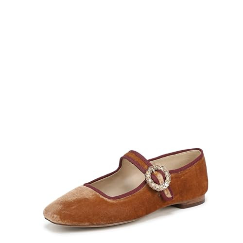 Sam Edelman Women's Michaela Glow Mary Jane Flat Harvest Brown 10 M | Amazon (US)