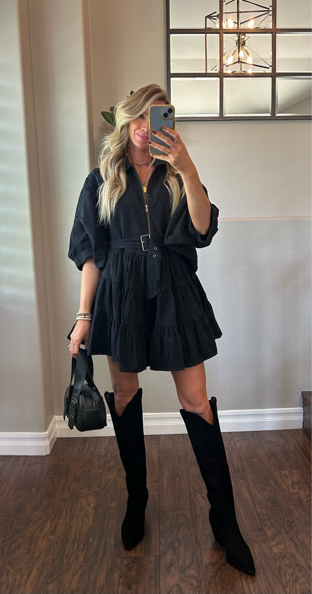 I am obsessed with this dress!! 
It’s the perfect fall dress! And these boots are too good! 
Dress- size xs
Boots- true to sizee

Fall outfits! 

#LTKStyleTip #LTKSeasonal