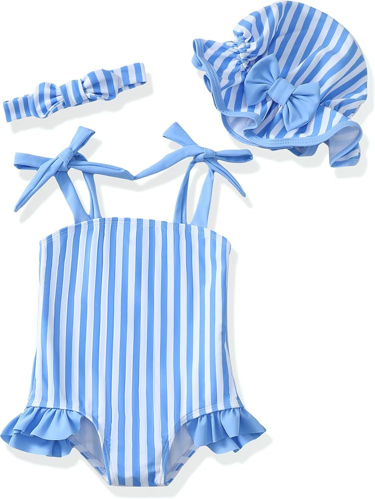 Renotemy Baby Girl Swimsuit Toddler Girls One-Piece Swimsuit Summer Beach Bikini Girl Bathing Sui... | Amazon (US)