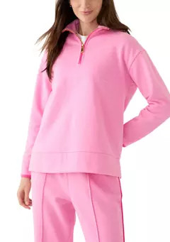 Crown & Ivy™ Women's Long Sleeve Half Zip Mock Neck Top with Contrast Trim | Belk