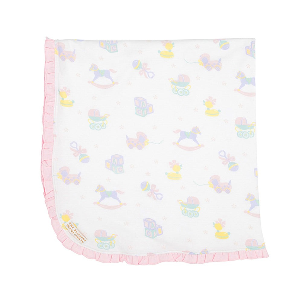 Baby Buggy Blanket - Something for Baby Pink with Palm Beach Pink | The Beaufort Bonnet Company