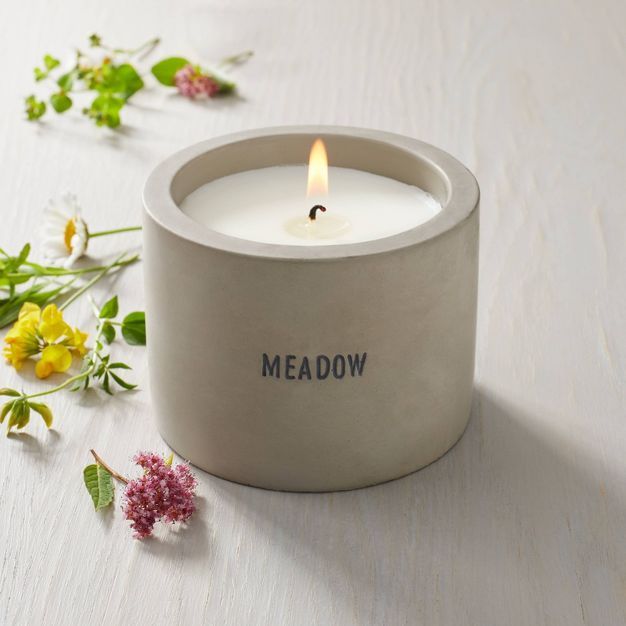 5oz Meadow Soy Blend Mini Cement Candle - Hearth & Hand™ with Magnolia | Target