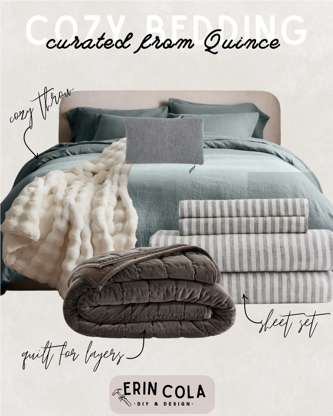 This bedding refresh from Quince proves cozy can still feel polished. Layering breathable cotton sheets with a soft quilt, subtle stripes, and a plush throw creates depth without feeling heavy. The muted tones feel calm and elevated, perfect for a primary bedroom, guest room, or teen space that wants a more mature look. It’s all about mixing textures to make the bed feel styled but still incredibly comfortable. A simple bedding refresh that makes a big impact.

#LTKHome #LTKSaleAlert