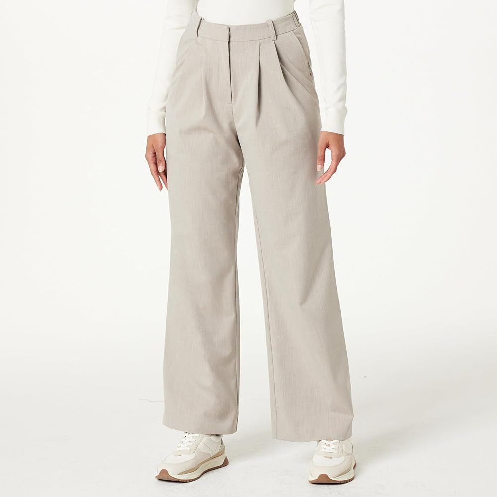 The Drop Women's Standard Nancy Pleat Front Wide Leg Trouser | Amazon (US)