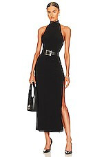 Norma Kamali x REVOLVE Halter Turtleneck Side Slit Gown in Black from Revolve.com | Revolve Clothing (Global)