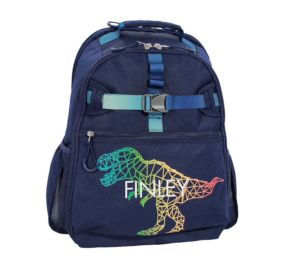 T-Rex Blueprint Glow-in-The-Dark Mackenzie Adaptive Backpack | Pottery Barn Kids